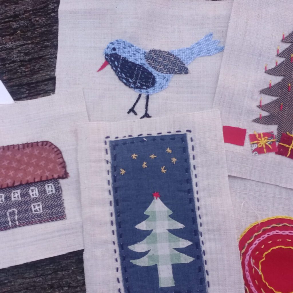 Weihnachtskarten aus Stoff_2